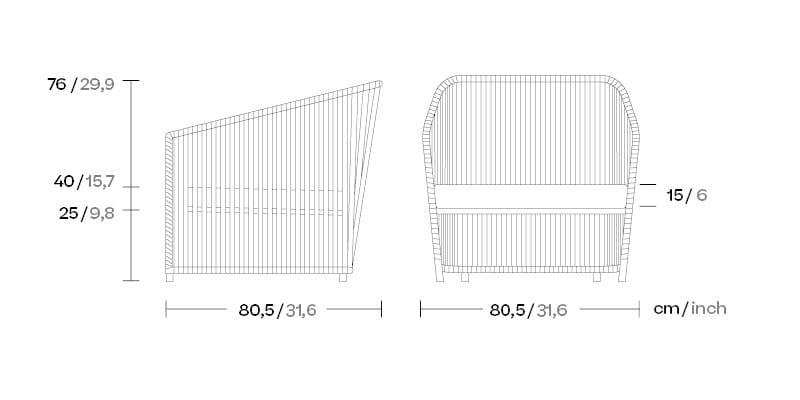 Мягкое тканевое садовое кресло с подлокотниками Kettal Bitta Lounge ARCH-00153271 - Вид №4