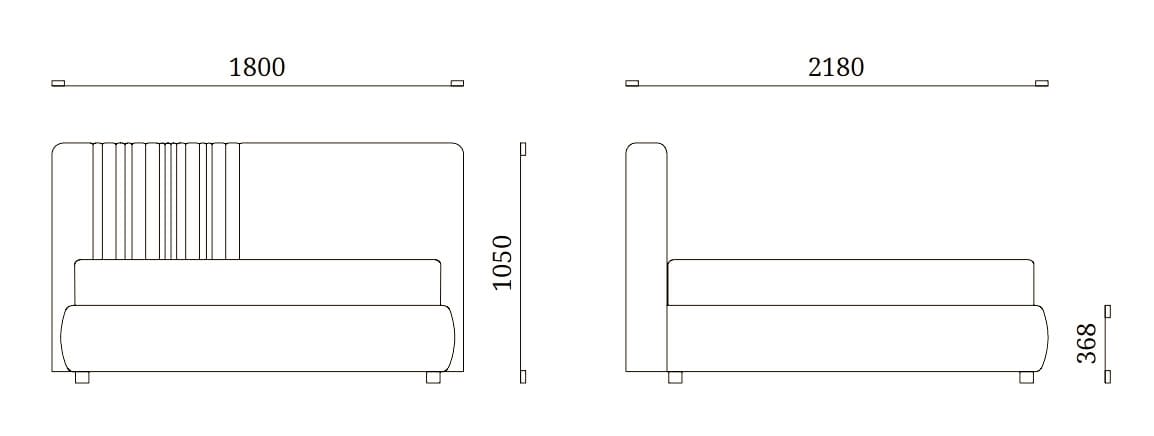 Двуспальная кровать из ткани с мягким изголовьем Febal Casa BENOIT ARCH-00053198 - Вид №3