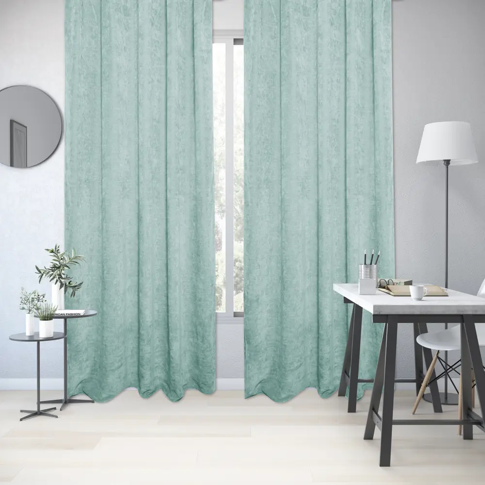 Штора на ленте Inspire Ryazan 200x280 см цвет голубой 88935313 STLM-2012690 