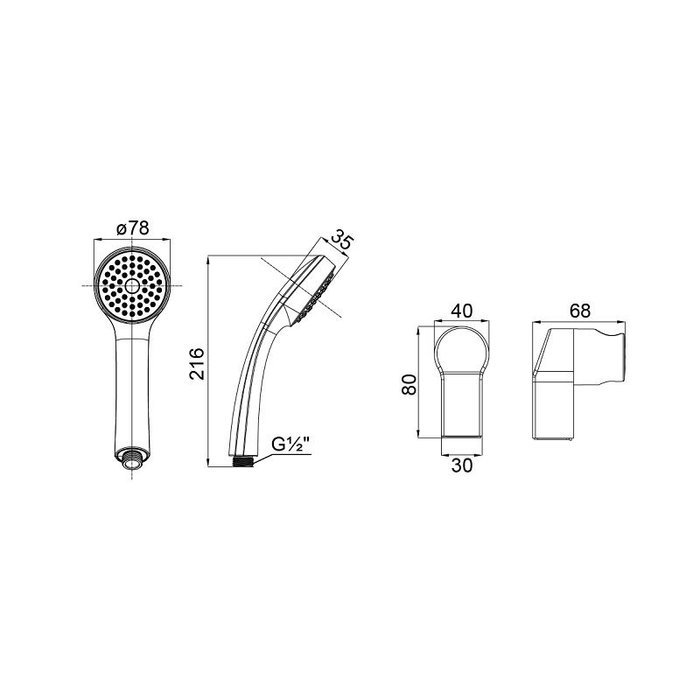 2601F70M16 Душевой гарнитур с держателем 260 Milardo Shower Set  - Вид №2