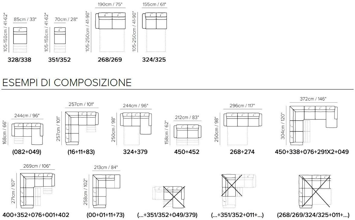 Natuzzi 3-местный кожаный диван-кровать с шезлонгом Diesis sun-id-1450052 - Вид №3
