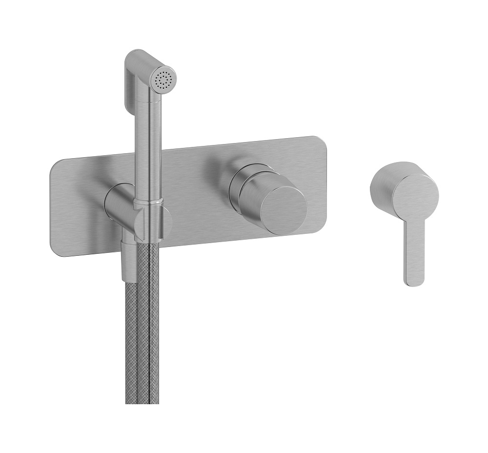 Внешние части гигенического душа со смесителем. WE ARE IB aa300cc Brushed Nickel TAAAC