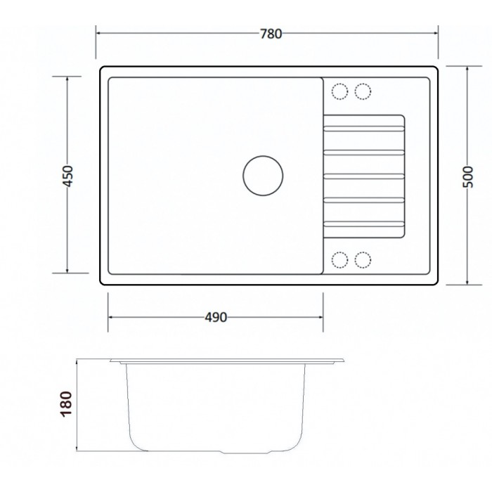Zorg GR 780 Black Bronze Мойка кухонная прямоугольная Zorg  - Вид №2