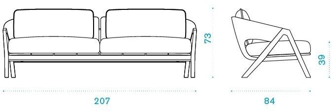 Ethimo 3-местный садовый диван из тика и плетеной веревки Knit sun-id-1419900 - Вид №5