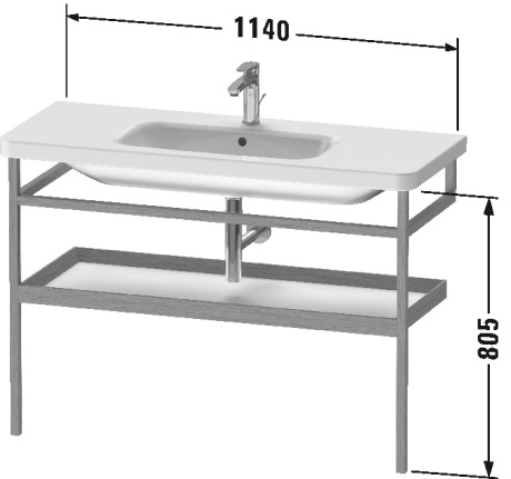 DS988407676 DuraStyle Мебельные аксессуары - полотенцедержатель с полочкой Европейский дуб, цельный Duravit - Вид №2