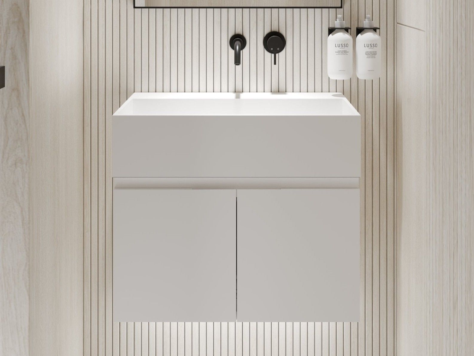 Подвесной умывальник из смолы с дверцами LUSSO Ethos ARCH-00146310