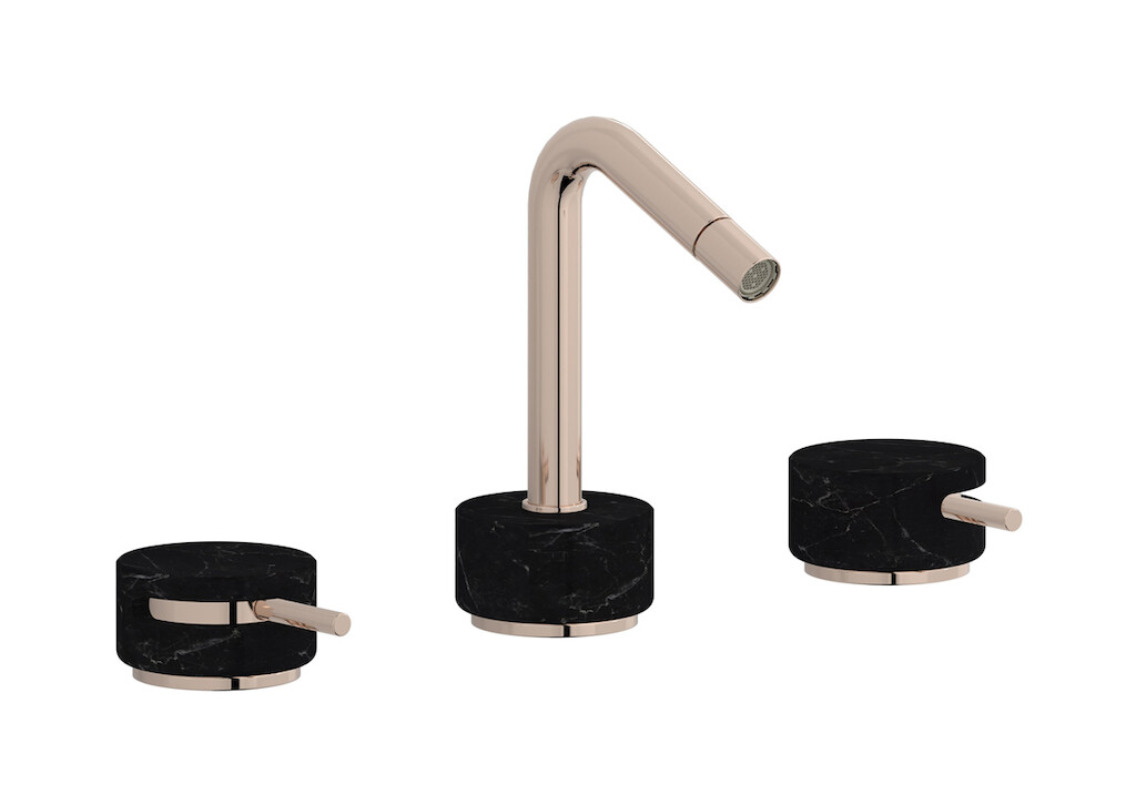 Смеситель для биде на 3 отверстия с донным клапаном WE ARE IB mr393rs_2 Rose Gold Marmo