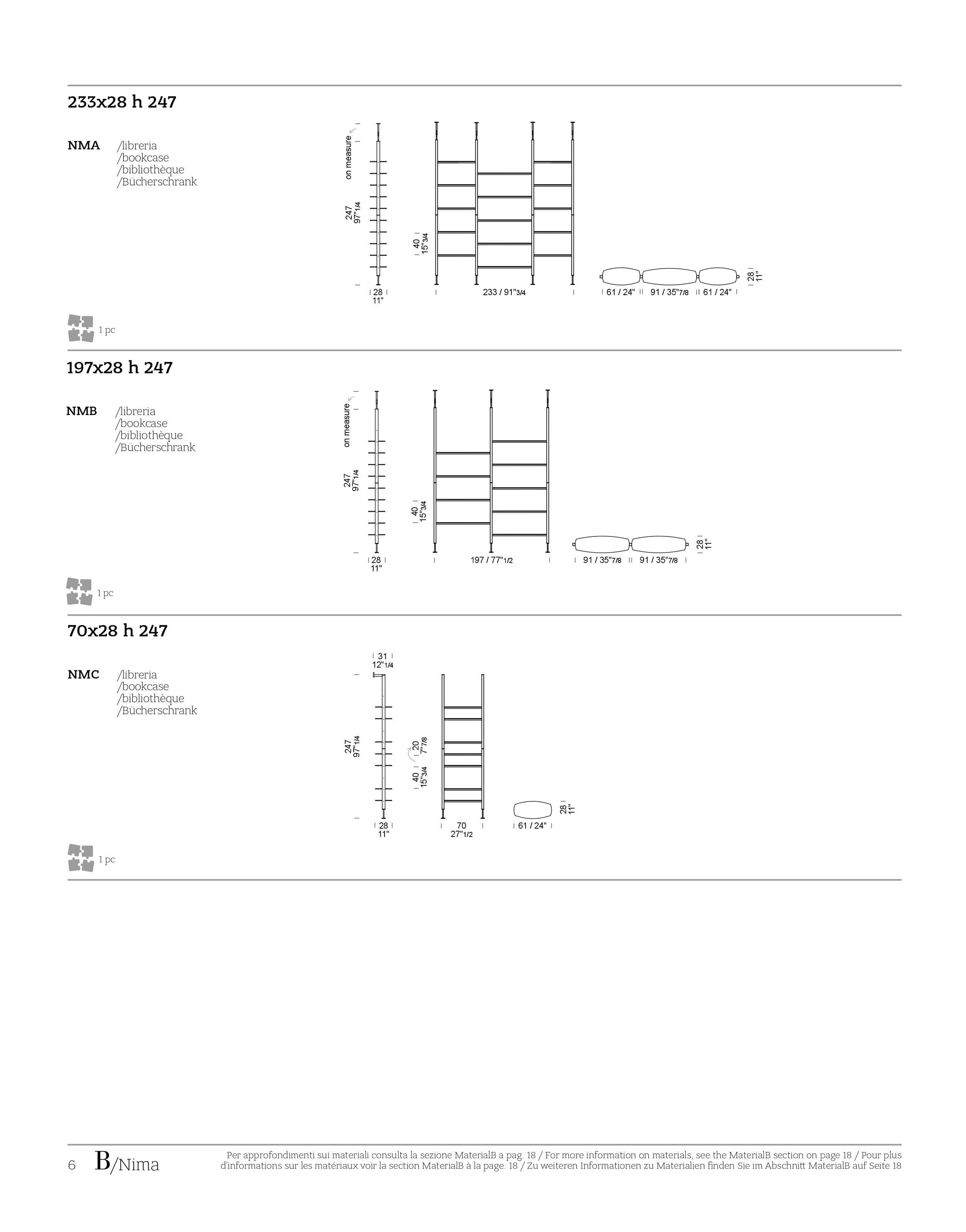 Деревянный и стеклянный настенный книжный шкаф Borzalino NIMA ARCH-00115731 - Вид №12