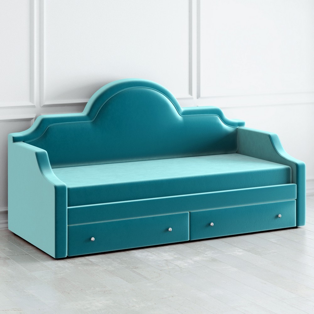 Диван-кровать детский с 2 выдвижными ящиками 90х190 см бирюзовый DayBed KREIND DAYBED 00-3879969 Голубой Santreyd  - Вид №1