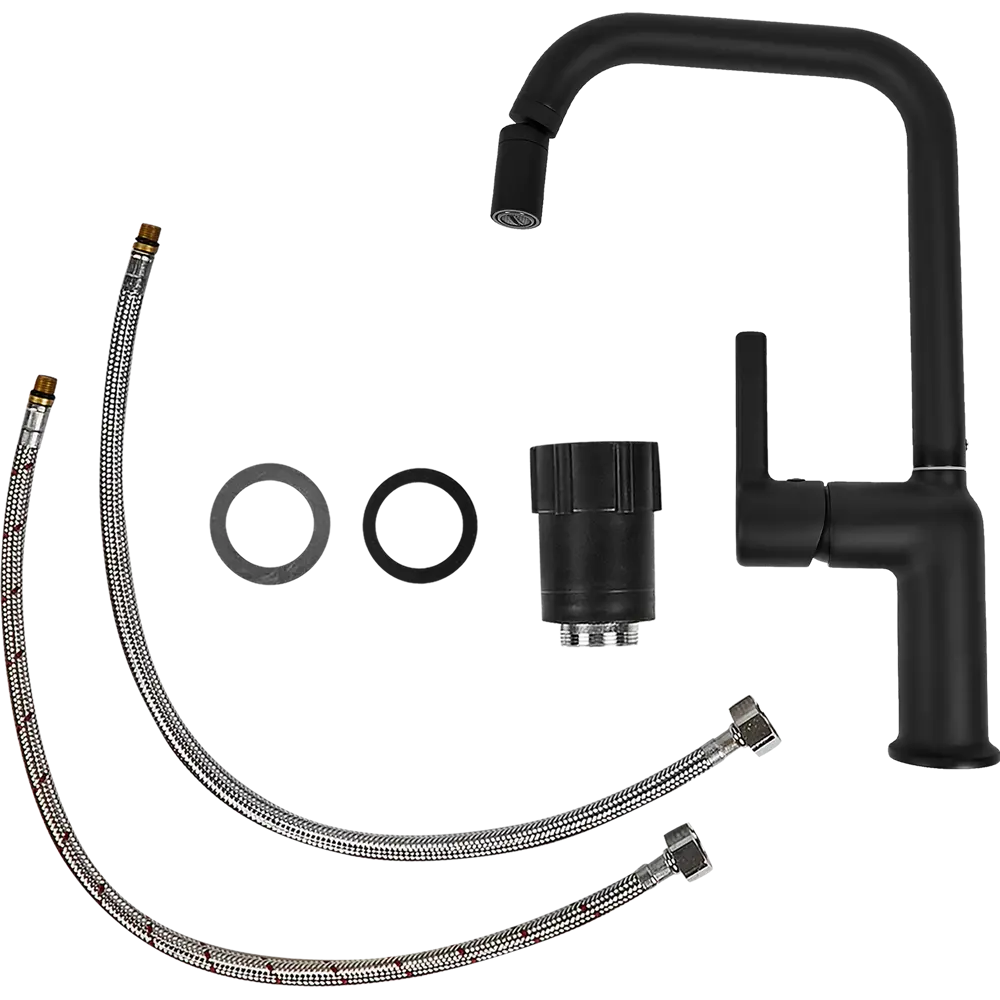 Смеситель Delinia Ина для кухни - черный матовый с однорычажным управлением 88780357 STLM-0880671 - Вид №4