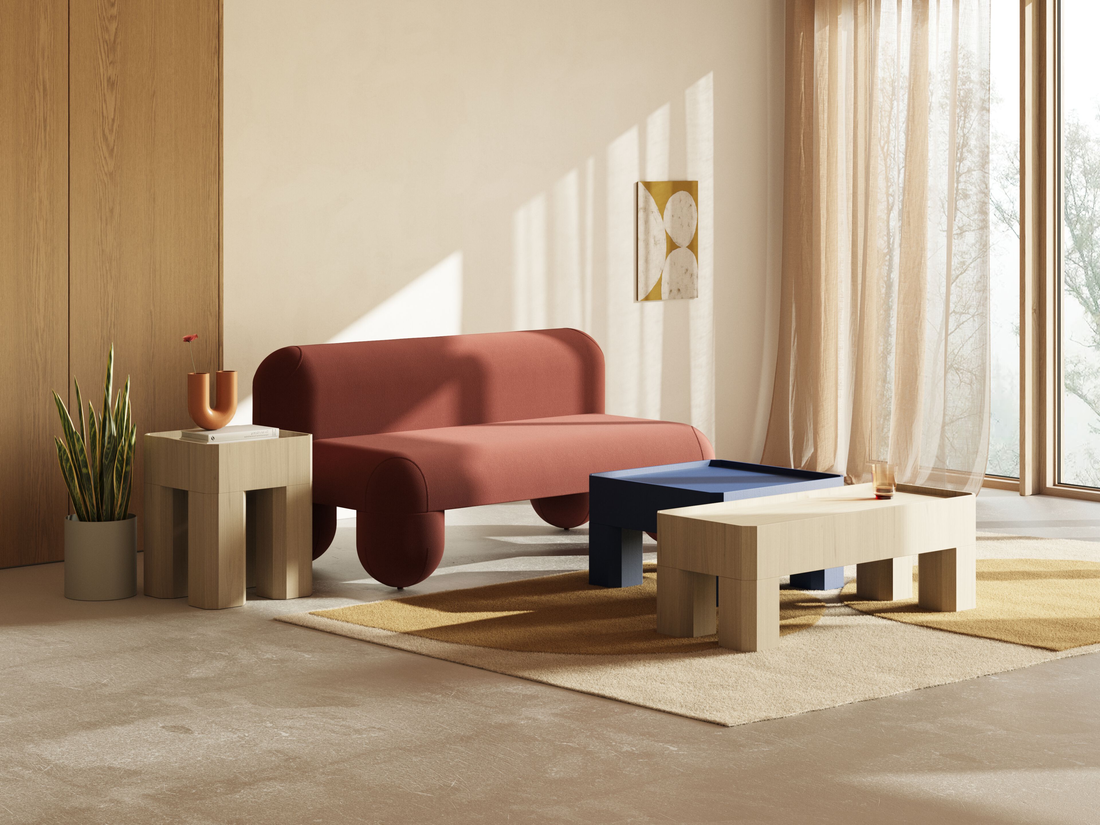 Деревянный прямоугольный высокий журнальный столик Joyf блок ARCH-00039712 - Вид №1