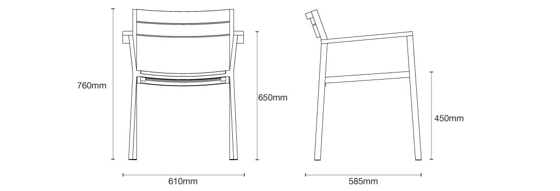 Алюминиевый стул для сада с открытой спинкой Case Eos ARCH-00054326 - Вид №21