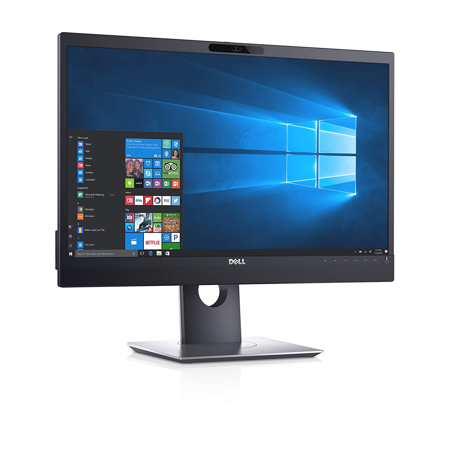 2418-4906 p2418hzm 23.8", ips, 1920x1080, 6ms, 250cd/m2, 1000:1, 178/178, height adjustable, tilt, swivel, pivot, vga, dp, hdmi, 5xusb 3.0, spk 2x5w, ir webcam 2.1mp, black, 3 y Dell Santreyd  - Вид №1