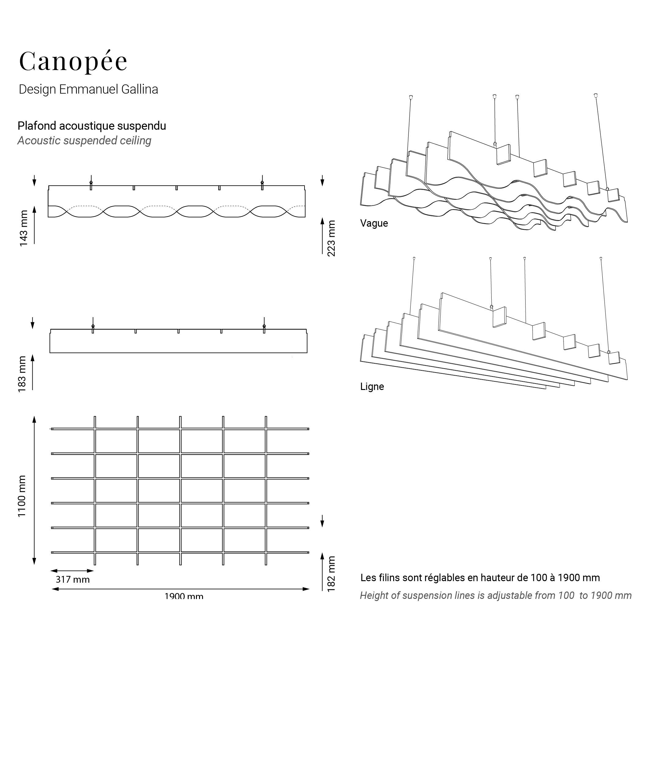 Рециркулированная ПЭТ подвесная акустическая панель Manade CANOPÉE ARCH-00071727 - Вид №2