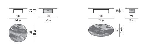 Мраморный овальный низкий журнальный столик Minotti Linha ARCH-00055445 - Вид №1