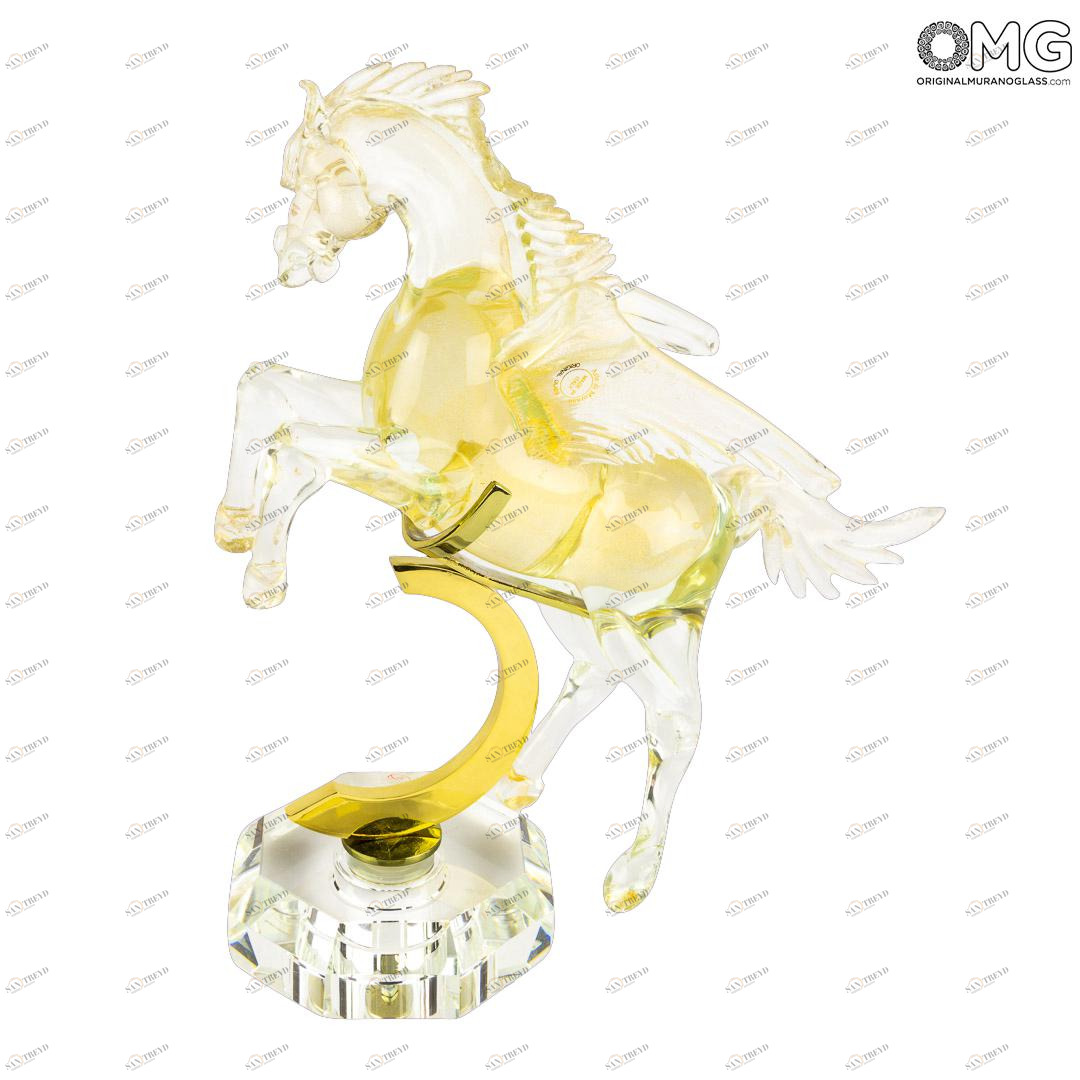 3587 ORIGINALMURANOGLASS Скульптура Крылатый Пегас - муранское стекло OMG  см 