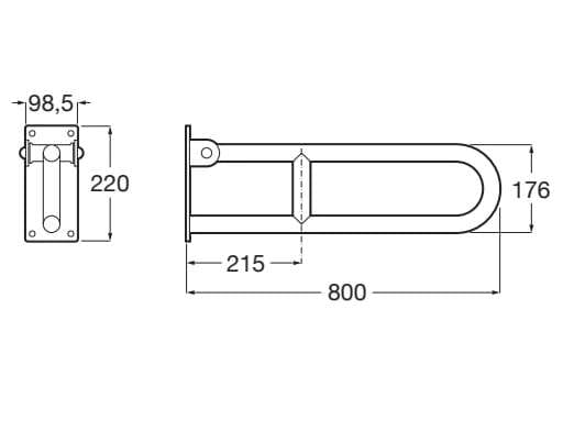 U-образная откидная ручка для ванной комнаты Roca ACCESS ARCH-00149444 - Вид №9