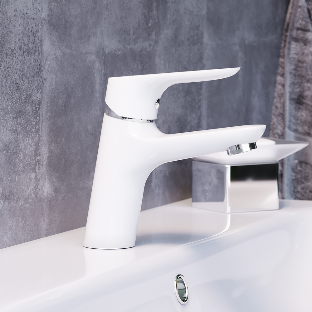 770210200 смеситель для умывальника белый Damixa Origin Bit  - Вид №1