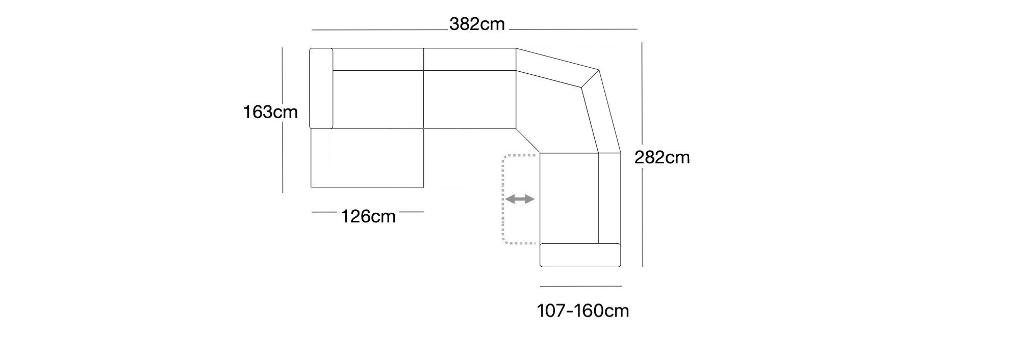 Тканевый диван с полуостровом Sofanella Stella ARCH-00099651 - Вид №5