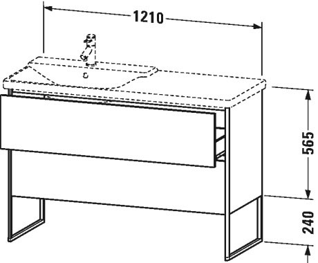XS446604343 XSquare Тумбочка напольная Базальт матовый, декор Duravit - Вид №1