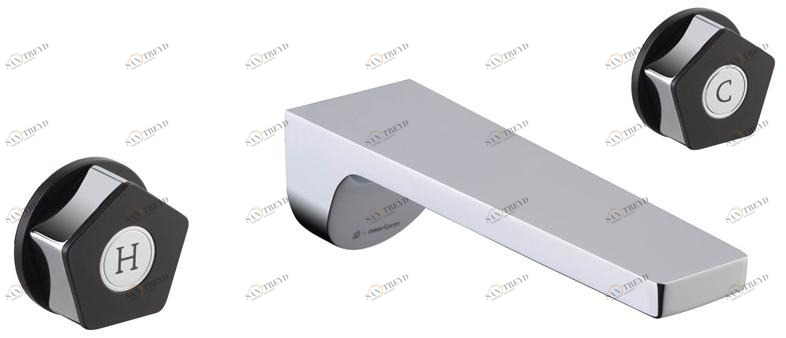 newform Смеситель для умывальника настенный на 3 отверстия без сливного крана Park limited edition 69728e