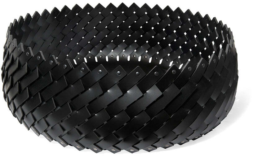 Большая корзина Almeria - Ø 77XH27 см / регенерированная кожа_темно-серый