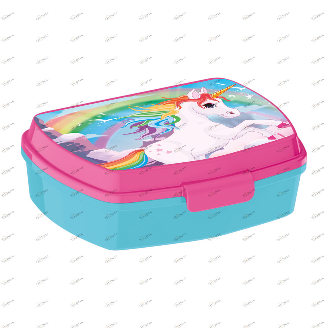 Ланч-бокс пластиковый "Единороги" ND PLAY ЕДИНОРОГИ 335824 Голубой Santreyd 