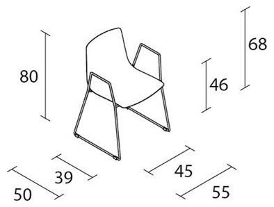 Alias Полипропиленовый стул с салазками и подлокотниками Slim sun-id-1495349 - Вид №1