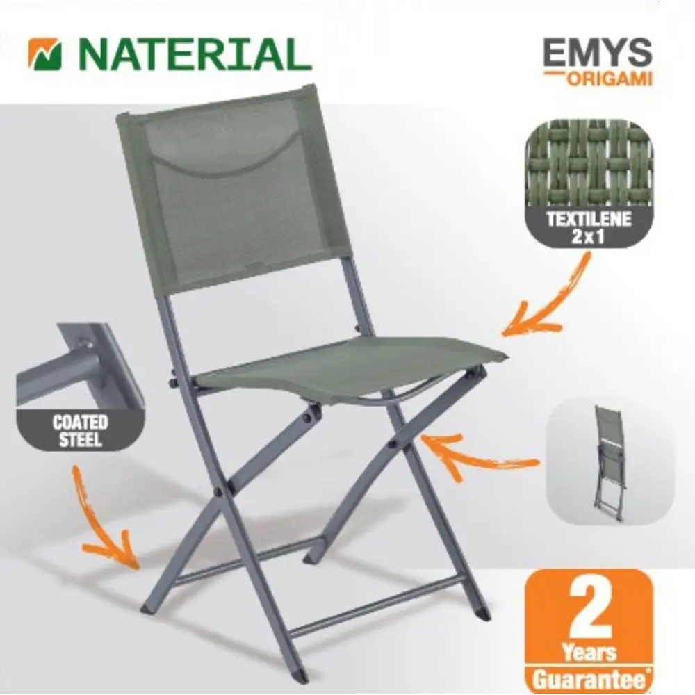 Стул Naterial Emys Origami складной 52x42x83 см сталь зеленый STLM-2110267 - Вид №18