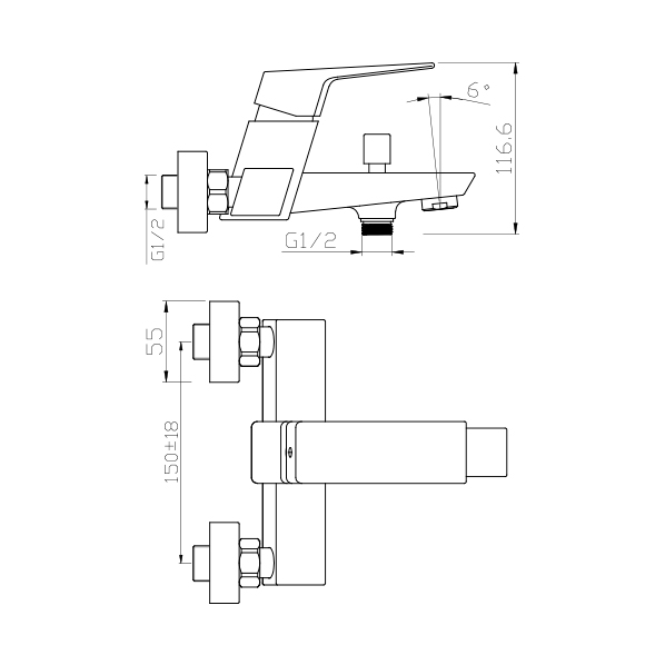 35-05P GRANO white  Смеситель для ванны  ARGO kran 3505pgranowhite - Вид №1