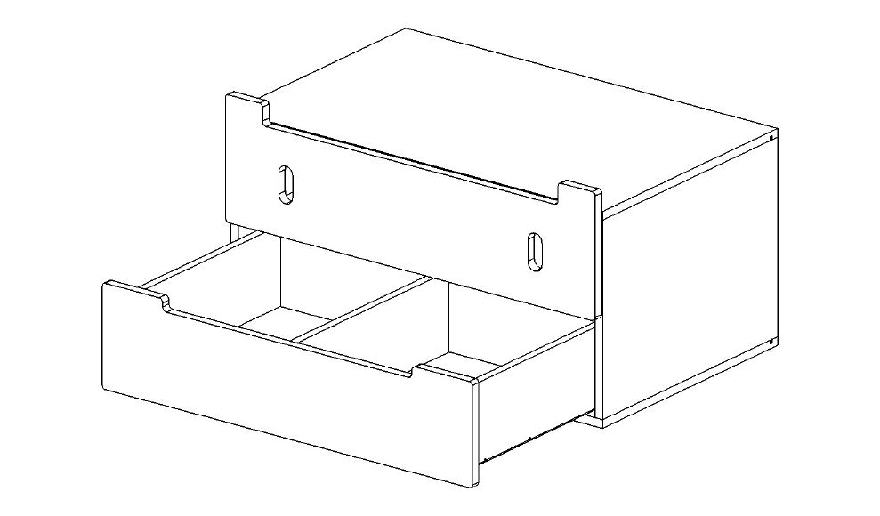 Комод детский малый с 2 ящиками и декором "Прожорливый Робби" МАНДАРИН ЧУДИКИ 178773 Желтый Santreyd  - Вид №4