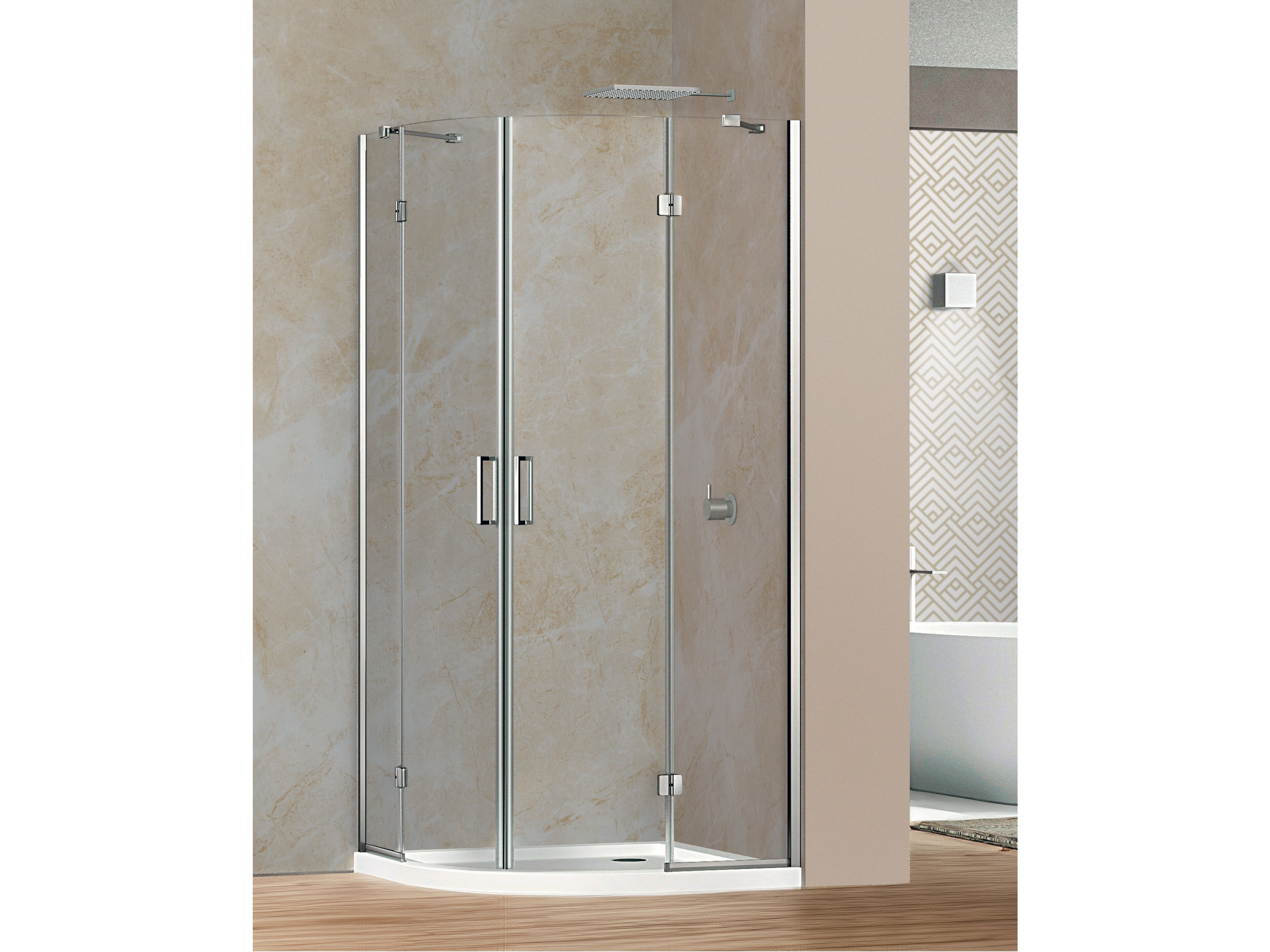 Полукруглый Хрустальный душ с распашной дверью Metidea топ ARCH-00032284 - Вид №1