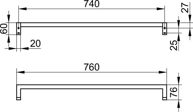 19101010600 Полотенцедержатель KEUCO Edition 90 Square - Вид №4