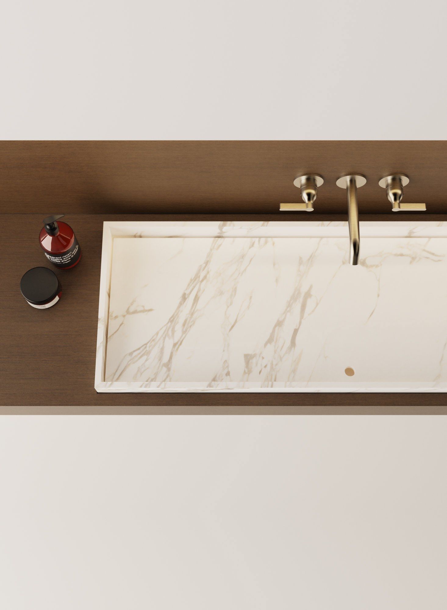 Мраморная прямоугольная раковина с полукругом Agape 004 ARCH-00018945