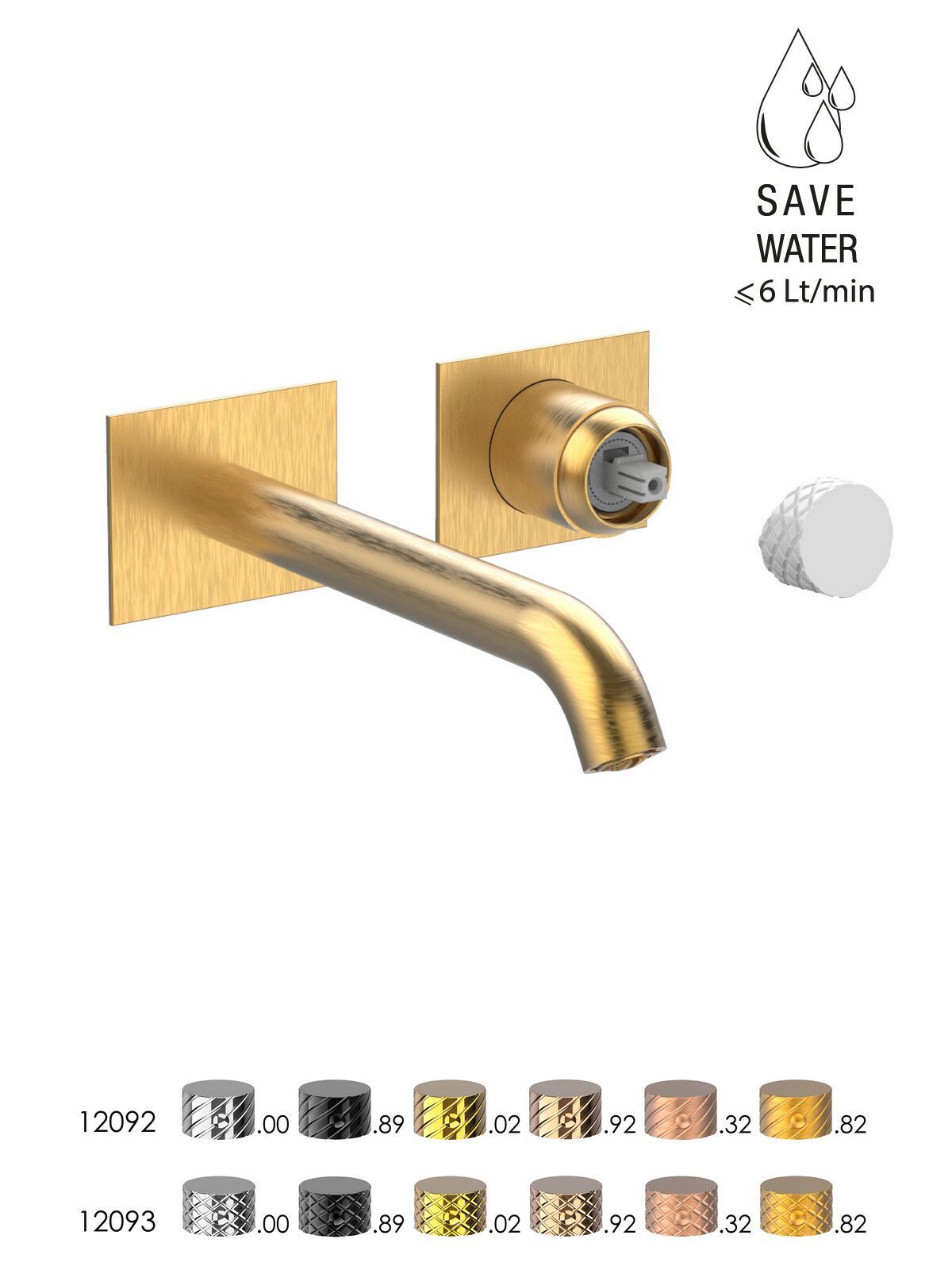 Настенный смеситель для раковины без слива с ограничителем расхода Rubinetterie Frattini Pepe XLS ARCH-00093332 - Вид №5