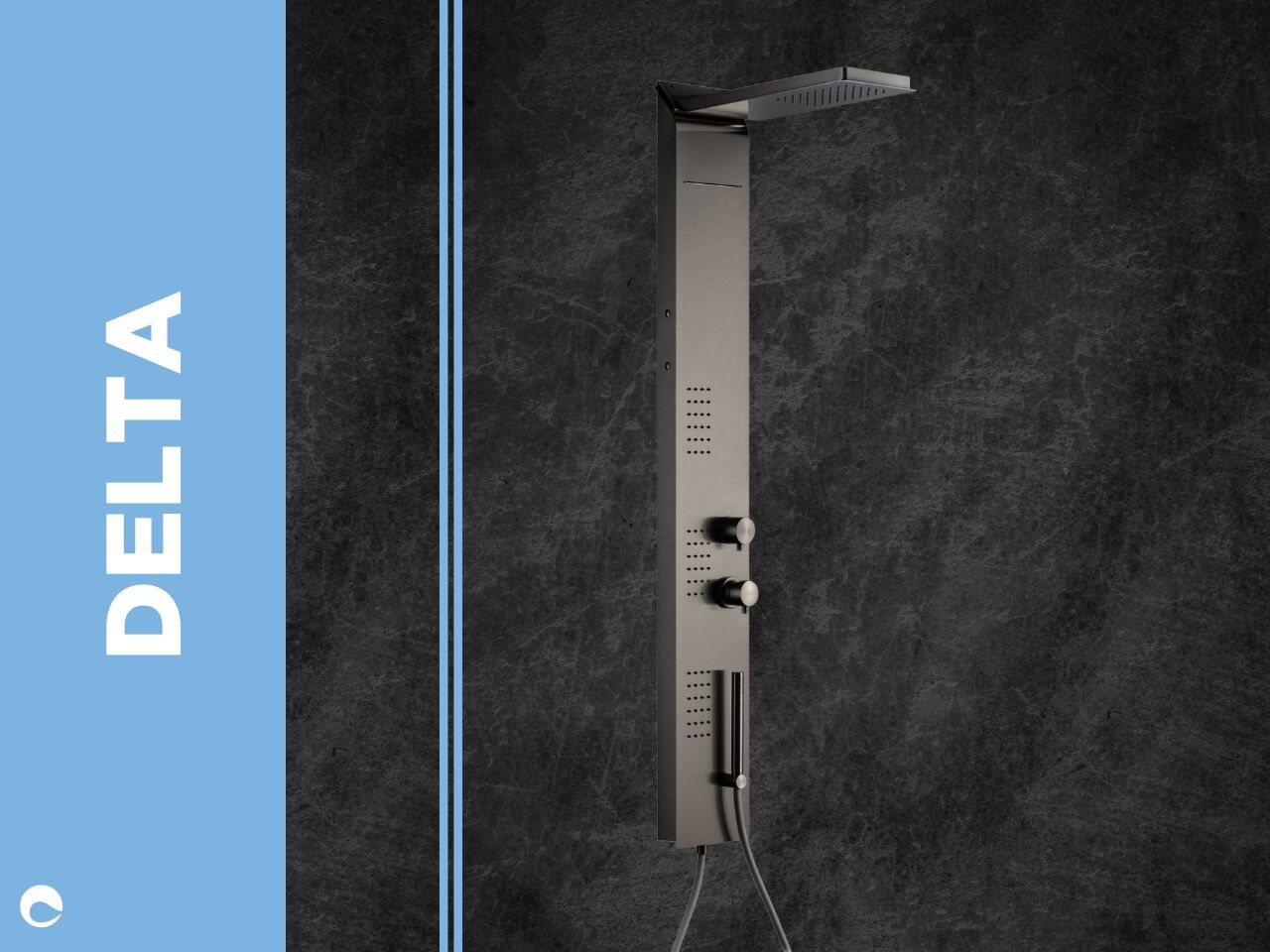 Душевая панель из нержавеющей стали с ручным душем и переключателем Cropelli Quadro ARCH-00046915 - Вид №11