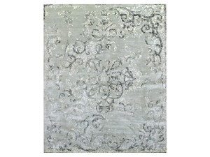 Шелковый прямоугольный ковер ручной работы