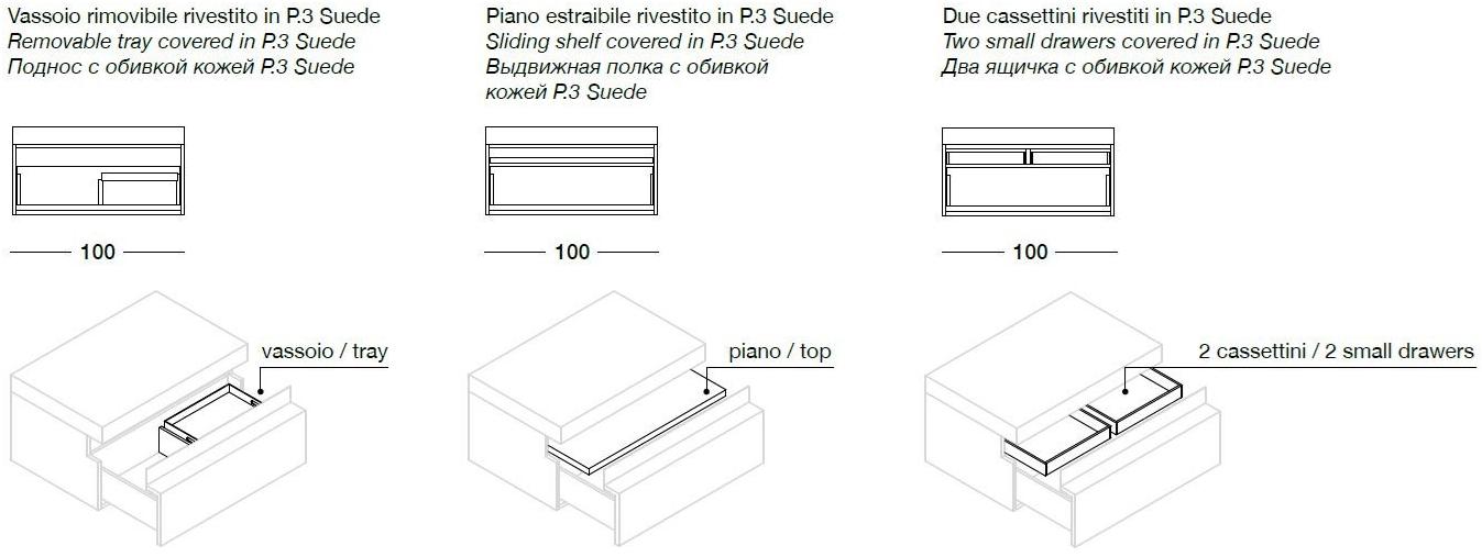 Longhi Модульный буфет из кожи с ящиками Loveluxe 2018 – illusion collection Y 778 - Вид №6