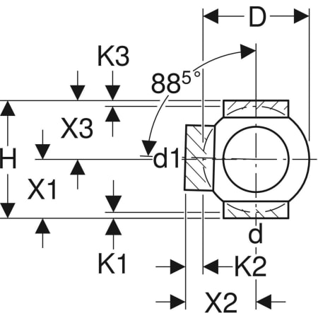 367.320.16.1 Крестовина шаровая Geberit PE 88,5°, соединения 90° смещенные Geberit  - Вид №3
