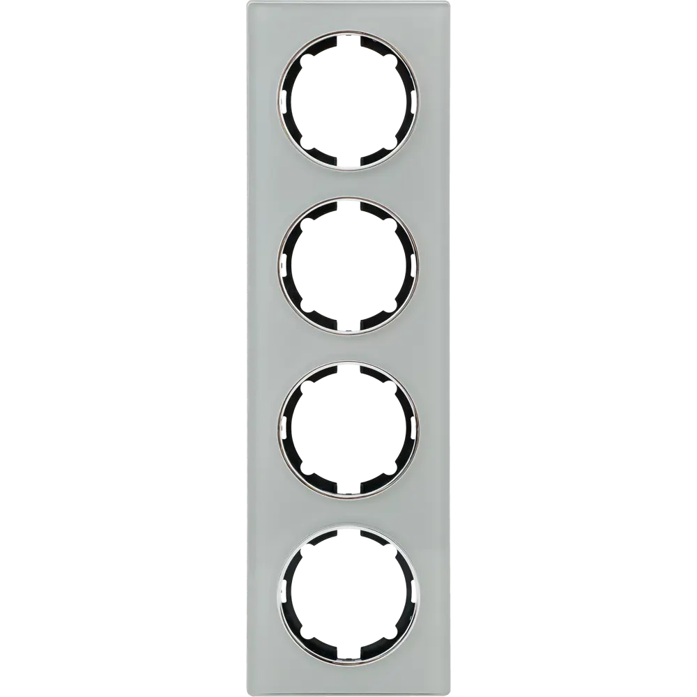 ONEKEYELECTRO Стеклянная рамка для розеток Florence 4-постовая серая 82838534 STLM-0036865