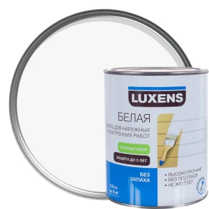 Эмаль Luxens полуматовая цвет белый 0.9 кг