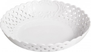 1051265 Meissen Блюдо ажурное круглое 25см "Новый марсель, белый рельеф" Фарфор, Керамика