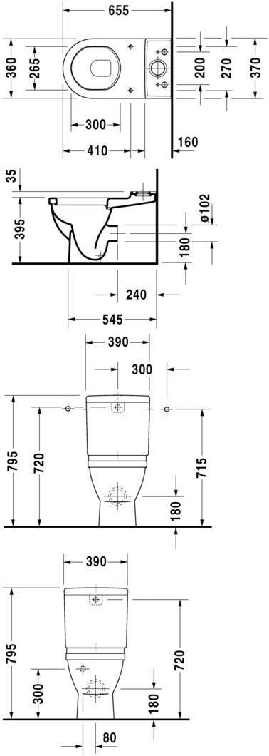 012809 Компакт унитаз с бачком Белый Duravit Starck 3 Германия - Вид №2