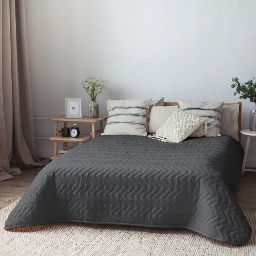 INSPIRE Покрывало Nicolosi — уют в графитовых тонах для вашей спальни 89334494 STLM-1366491 - Вид №4