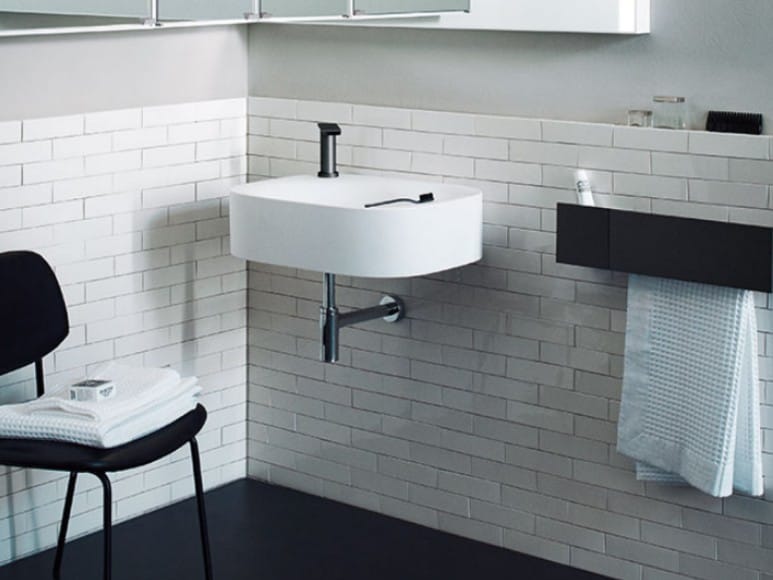 Прямоугольная подвесная раковина из Cristalplant® Agape Nivis ARCH-00037689 - Вид №1