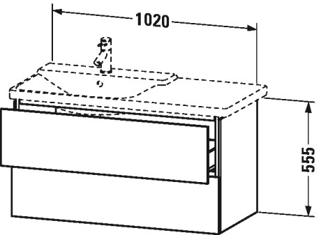 LC625102121 Тумбочка подвесная L-Cube #LC6251 1020 x 481 мм Орех темный декор Duravit - Вид №1