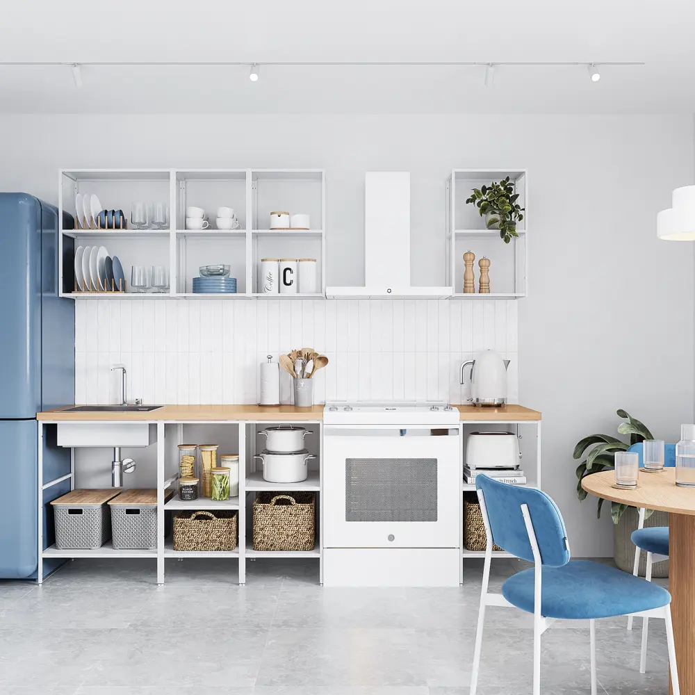 Кухонный гарнитур 140x60 см Вельга цвет белый KONSENSA STLM-2098001 - Вид №1