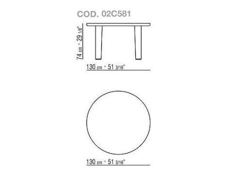 Круглый деревянный обеденный стол Flexform Arnold ARCH-00133040 - Вид №2