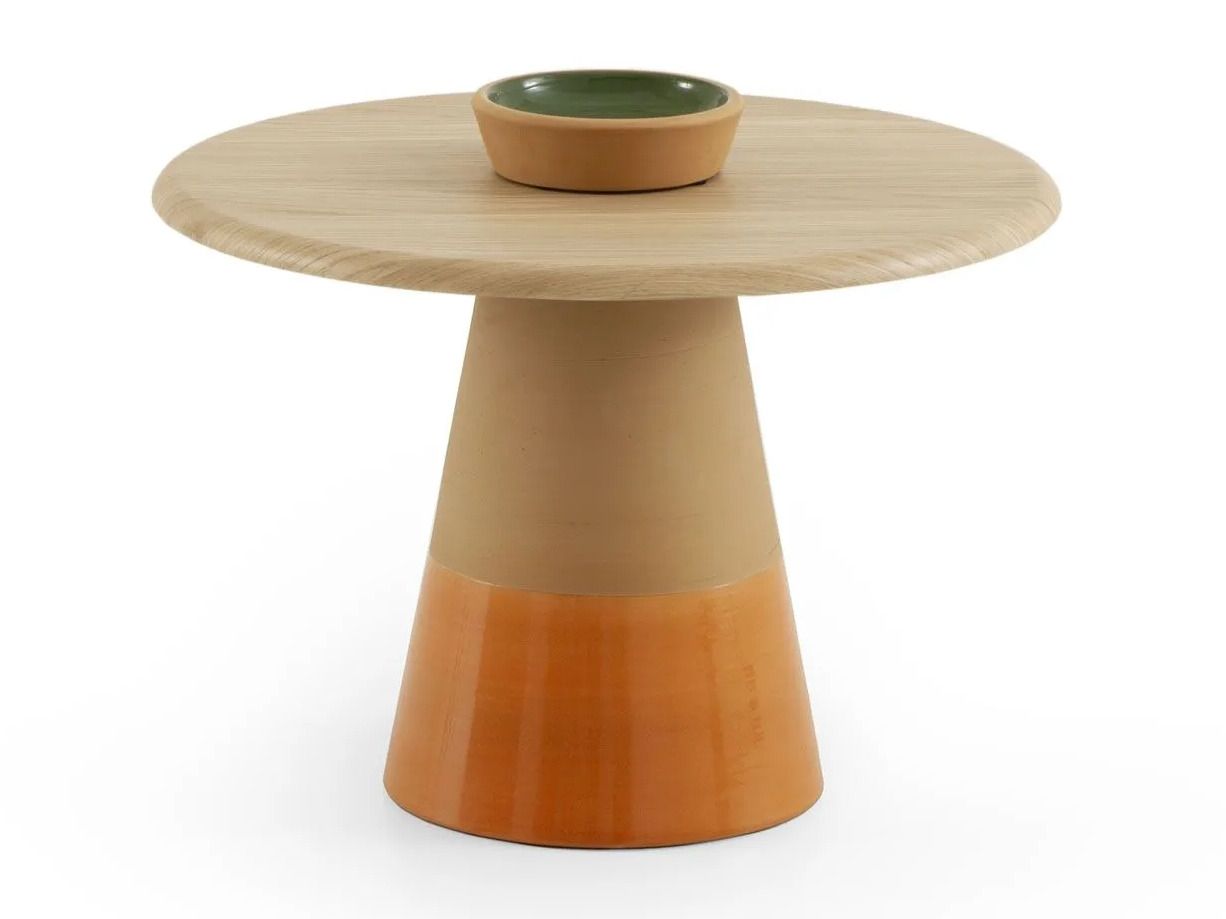 Журнальный столик из глины с деревянной столешницей Morica Design Высокая мода ARCH-00129625 - Вид №2