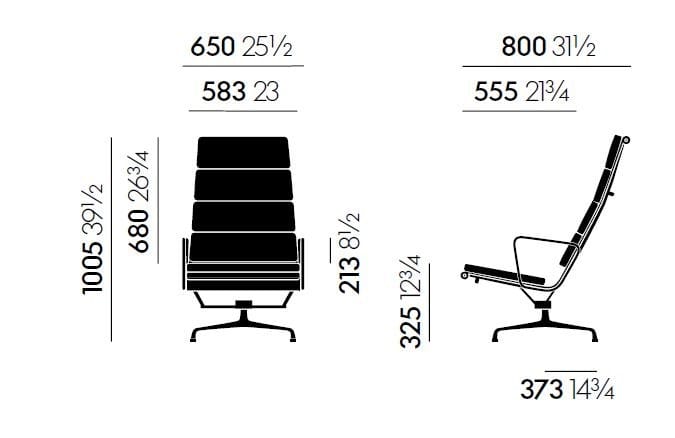 Кожаное кресло с откидывающейся спинкой VITRA Eames Soft Pad Group ARCH-00125088 - Вид №6